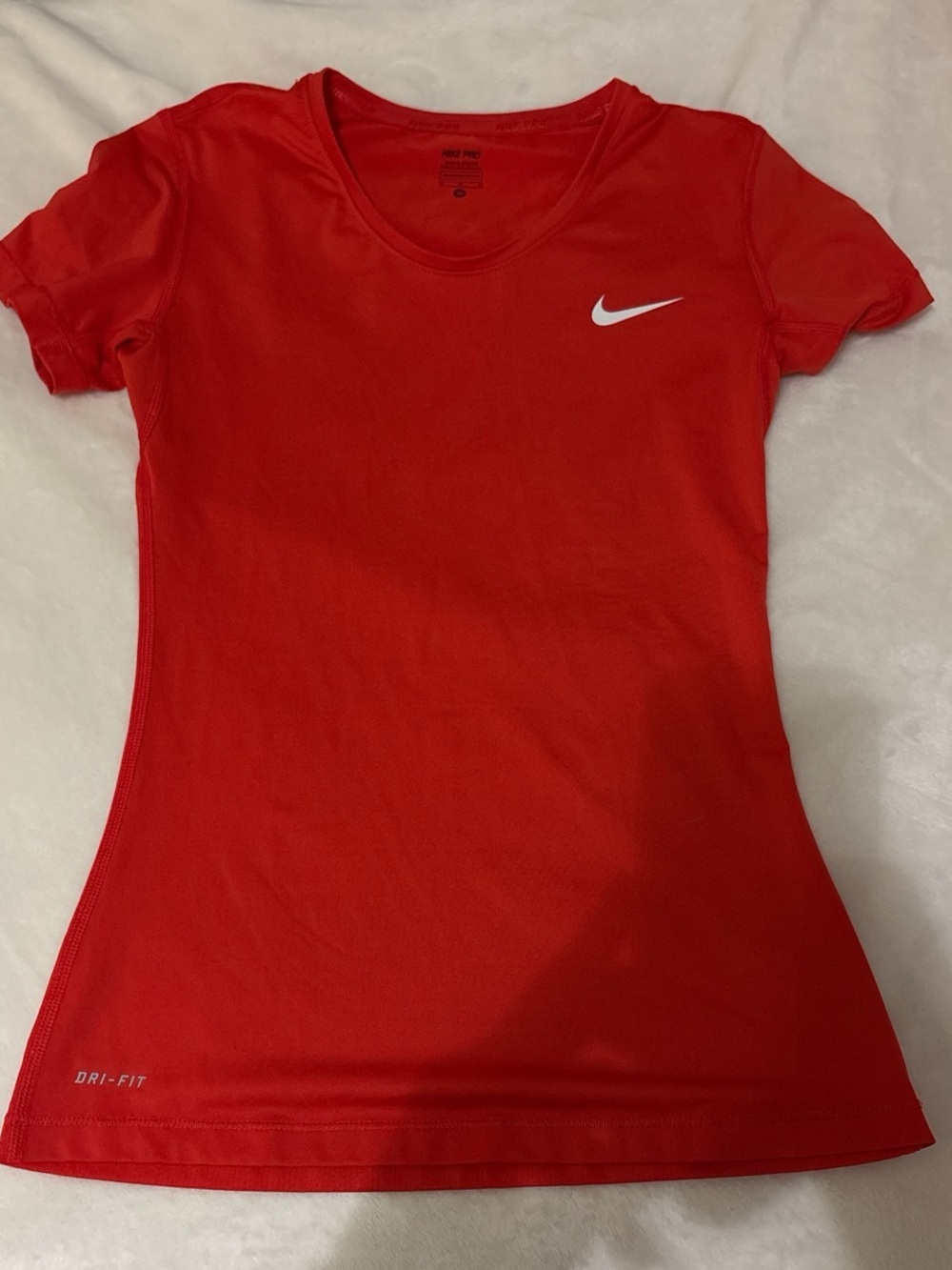 Y2K tight fit Nike Women's Red Dri-FIT Short Sleeve Top